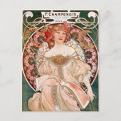 Mucha  French Art Nouveau Champenois Briefkaart (Voorkant)