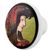 Mucha Glas in lood Beauty Keramische Knop (Rechts)