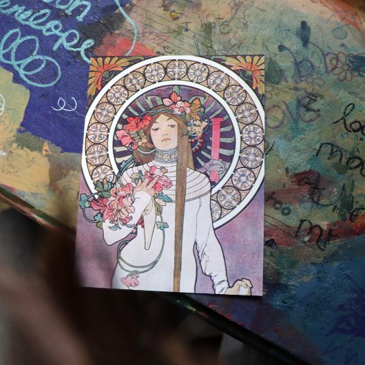 Mucha Goddess Briefkaart