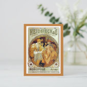  Mucha Heidsieck & Co. Briefkaart (Staand voorkant)