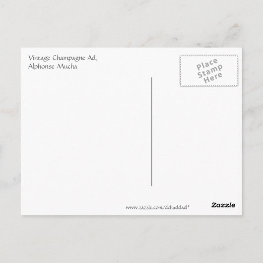  Mucha Heidsieck & Co. Briefkaart (Achterkant)