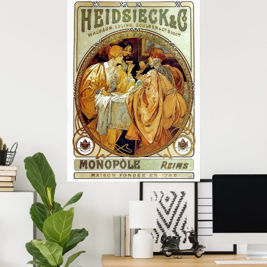  Mucha Heidsieck & Co. Poster (Thuiskantoor)
