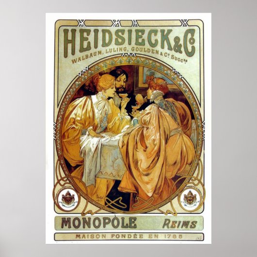  Mucha Heidsieck & Co. Poster (Voorkant)