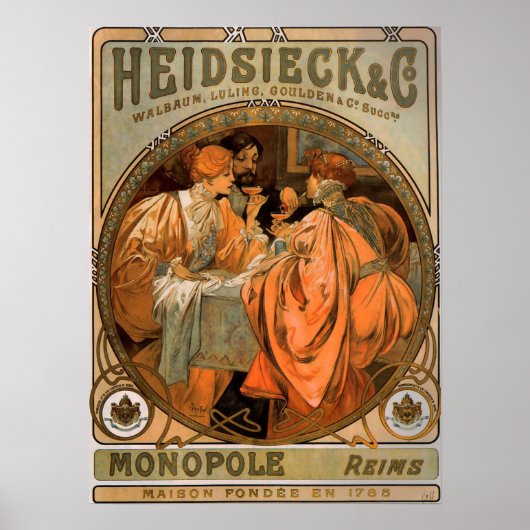 Mucha - Heidsieck en Co 1901 Poster (Voorkant)
