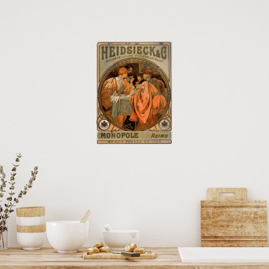 Mucha - Heidsieck en Co 1901 Poster (Keuken)