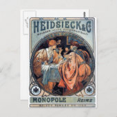 mucha Heidsieck & G beer art deco poster Briefkaart (Voorkant / Achterkant)