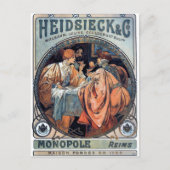 mucha Heidsieck & G beer art deco poster Briefkaart (Voorkant)