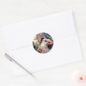 Mucha herfst herfst art nouveau poster ronde sticker (Envelop)