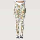 Mucha Hollyhock Flowers All Over Print Leggings (Voorkant)