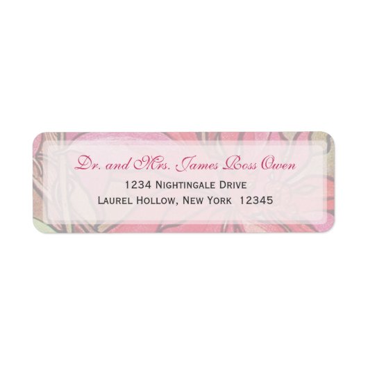 Mucha Kerstmis Poinsettias Return Address Labels (Voorkant)