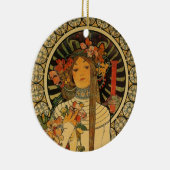 Mucha La Trappistine Keramisch Ornament (Rechts)