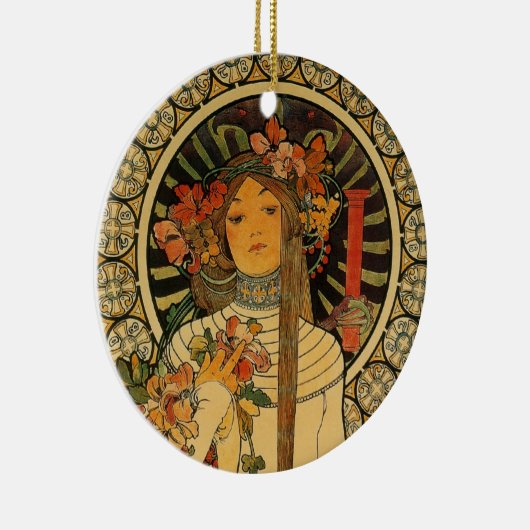 Mucha La Trappistine Keramisch Ornament (Rechts)