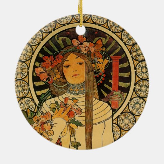 Mucha La Trappistine Keramisch Ornament (Achterkant)