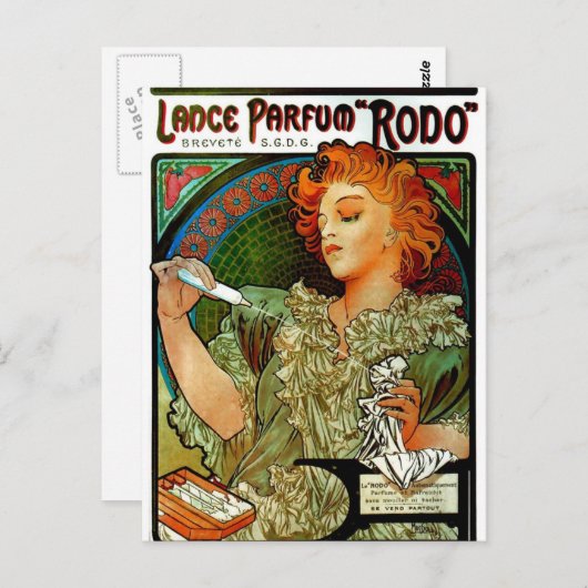 Mucha Lance Parfum Rodo Briefkaart (Voorkant / Achterkant)