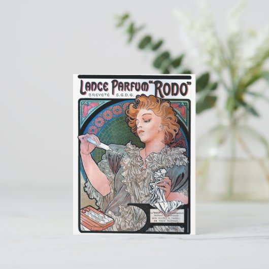 Mucha Lance Parfum Rodo parfume-reclame Briefkaart (Staand voorkant)