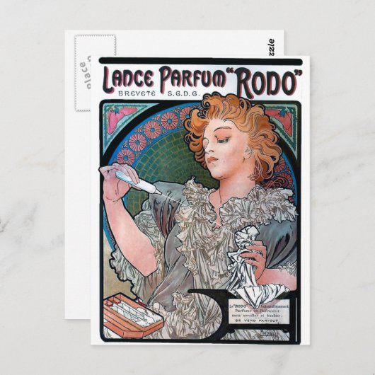 Mucha Lance Parfum Rodo parfume-reclame Briefkaart (Voorkant / Achterkant)