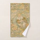Mucha Lelies Art Nouveau Taal van Bloemen Handdoek (Handdoek)