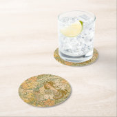 Mucha Lelies Art Nouveau Taal van Bloemen Ronde Kartonnen Onderzetter (Insitu)