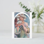 mucha lillies art deco gift briefkaart (Staand voorkant)