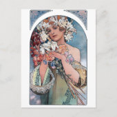 mucha lillies art deco gift briefkaart (Voorkant)