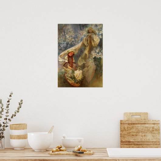 Mucha - Madonna van de Lilies 1905 Poster (Keuken)