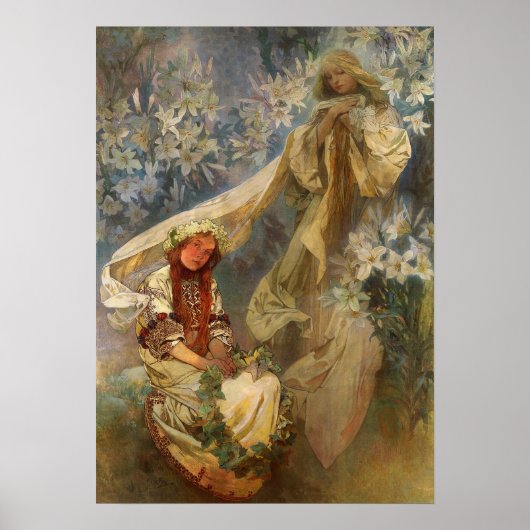 Mucha - Madonna van de Lilies 1905 Poster (Voorkant)