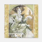 Mucha magneet: Alphonse Mucha - Art Nouveau Magneet (Voorkant)