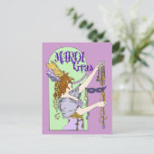 Mucha Mardi Gras Briefkaart (Staand voorkant)