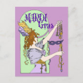 Mucha Mardi Gras Briefkaart (Voorkant)