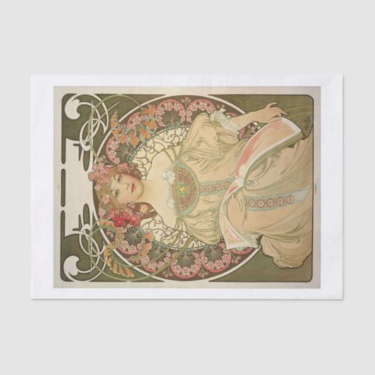 Mucha mooie dame ontkoppelen tissuepapier (Voorkant)