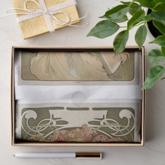 Mucha mooie dame ontkoppelen tissuepapier (Geschenk)