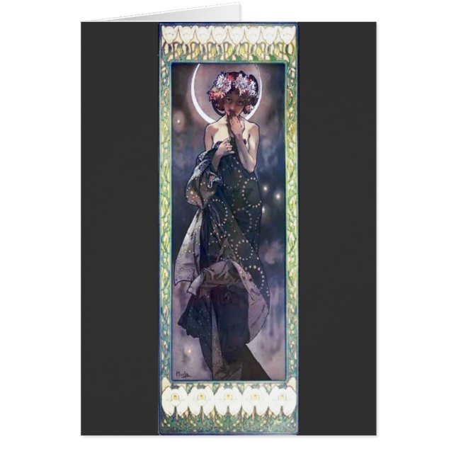 Mucha Moon Night Woman Art Nouveau Deco (Voorkant)