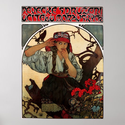 Mucha - Moraviair Teachers' Choir 1911 Poster (Voorkant)
