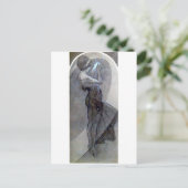 mucha north star art nouveau deco briefkaart (Staand voorkant)