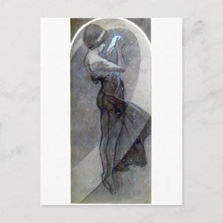 mucha north star art nouveau deco briefkaart