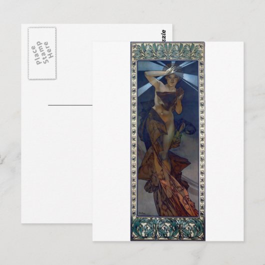 mucha ochtendster art nouveau poster briefkaart (Voorkant / Achterkant)