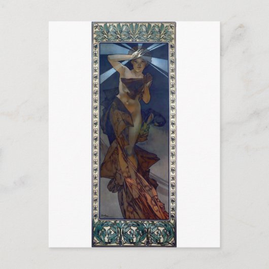 mucha ochtendster art nouveau poster briefkaart (Voorkant)