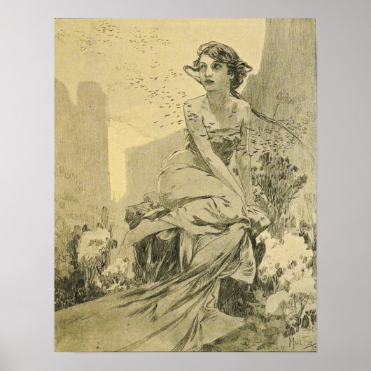 Mucha - Octobre Cocorico Poster (Voorkant)