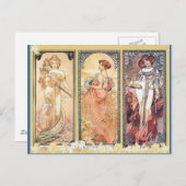 Mucha ~ Panel of Three Briefkaart (Voorkant / Achterkant)