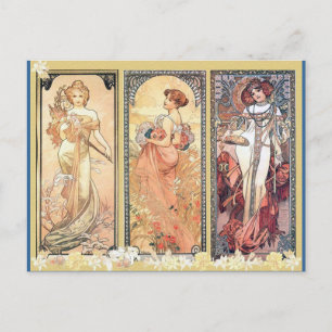 Mucha ~ Panel of Three Briefkaart