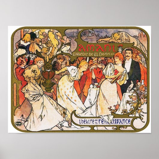 Mucha Poster: Amants Poster (Voorkant)