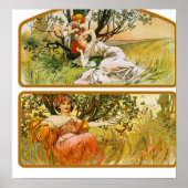 Mucha Poster Print: Twee Natuur scènes (Voorkant)