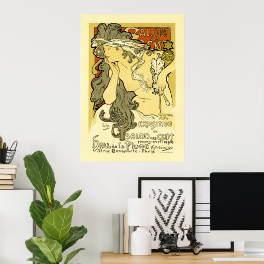 Mucha-Poster: Salon des Cent Poster (Thuiskantoor)