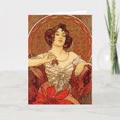 Mucha ~ "Precious Stone - Ruby" juli Verjaardag Ka Kaart (Voorkant)
