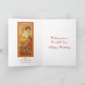 Mucha ~ "Precious Stone - Topaz" November Verjaard Kaart (Binnen)