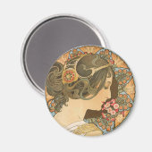 Mucha Primrose CC0639 Fridge art collectie Magnet (Voorkant / Achterkant)