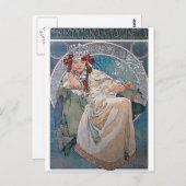 Mucha princess hyacinta lady blue briefkaart (Voorkant / Achterkant)
