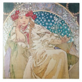 Mucha Princess Hyacinth Tile Trivet Gift Box Tegeltje (Voorkant)