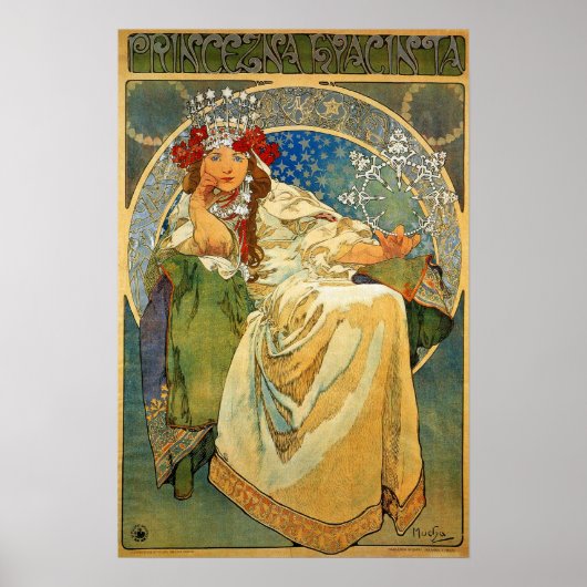 Mucha - Prinses Hyacinth 1911 Poster (Voorkant)