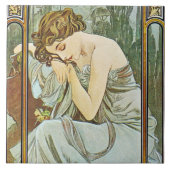 Mucha Repos de la Nuit Tile Trivet Gift Box Tegeltje (Voorkant)